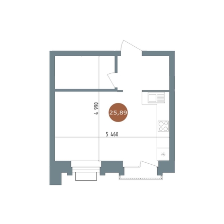
  Продается студия 26 м², в  1956 Кварталы Телецентра, 2. Фото 2.