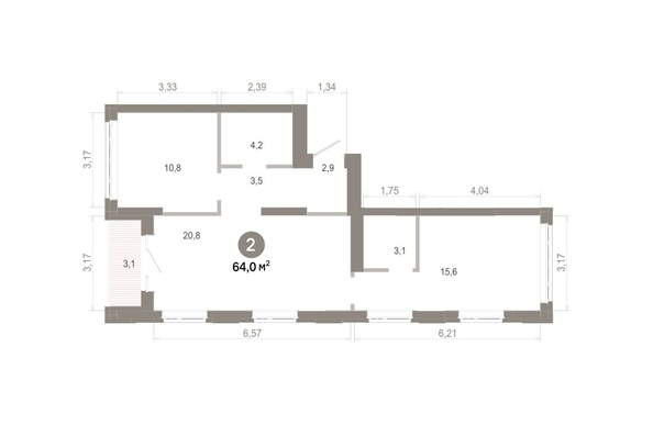 
  Продается 2-комн. квартира 63.99 м², в  Квартал Молодость, дом 1. Фото 1.