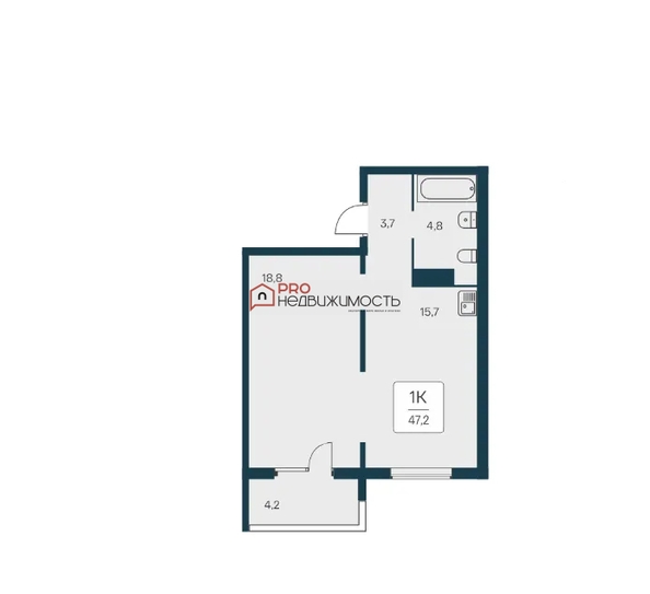 
  Продается студия 47.2 м², в ЖК Квартал на Игарской, дом 1. Фото 2.