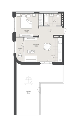 
  Продается 1-комн. квартира 75.3 м², в ЖК Новый Кедровый, дом 2. Фото 1.