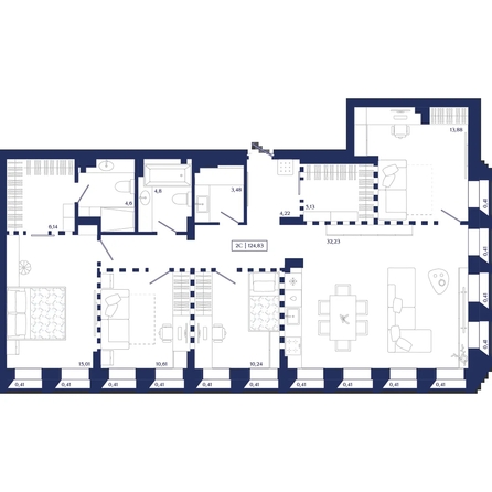 
  Продается 2-комн. квартира 79.08 м², в ЖК Юнити Центр. Фото 1.