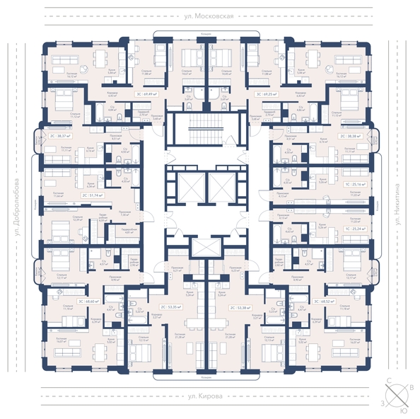 
  Продается 2-комн. квартира 68.52 м², в ЖК Виларт, дом 2. Фото 2.