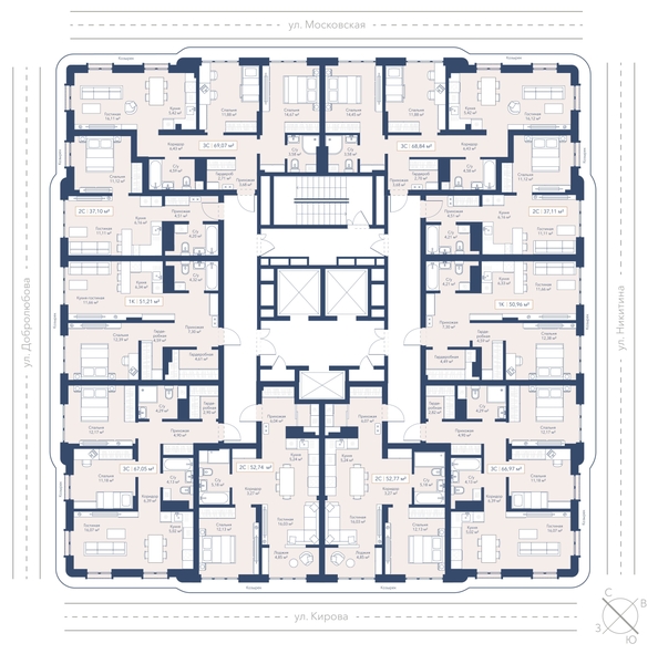 
  Продается 2-комн. квартира 69.07 м², в ЖК Виларт, дом 2. Фото 2.