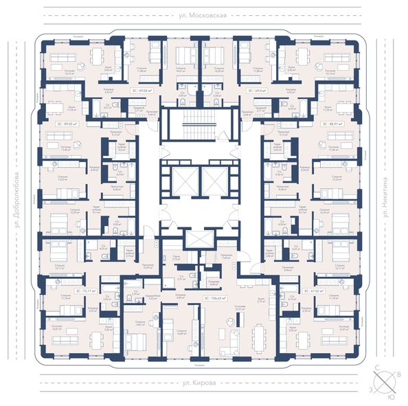 
  Продается 2-комн. квартира 88.96 м², в ЖК Виларт, дом 2. Фото 2.