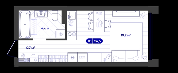 
  Продается студия 24.59 м², в ЖК Баланс, 4 очередь. Фото 1.