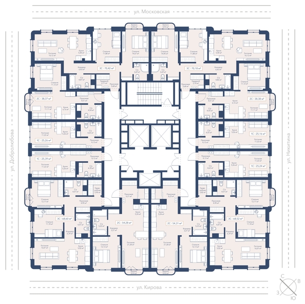 
  Продается 2-комн. квартира 68.52 м², в ЖК Виларт, дом 2. Фото 2.