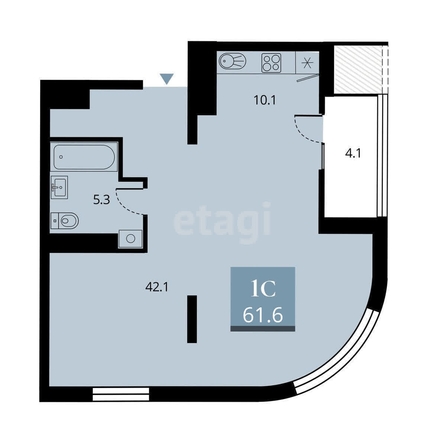 
  Продается 2-комн. квартира 60.7 м². Фото 1.