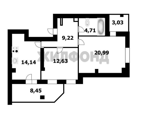 
  Продается 2-комн. квартира 61.4 м². Фото 21.