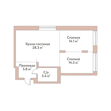 
  Продается 3-комн. квартира 67.9 м², в ЖК Флора и Фауна, 18а. Фото 1.
