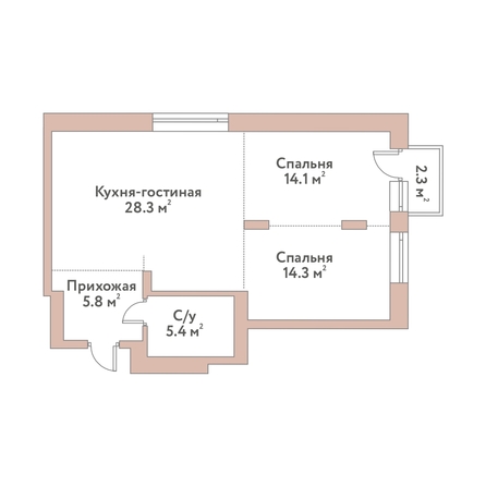 
  Продается 3-комн. квартира 67.9 м², в ЖК Флора и Фауна, 18а. Фото 1.