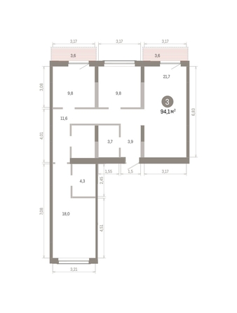
  Продается 3-комн. квартира 94.05 м², в ЖК Европейский берег, дом 46. Фото 1.
