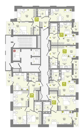 
  Продается 3-комн. квартира 58.7 м², в ЖК Счастливый квартал, дом 1. Фото 1.