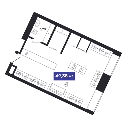 
  Продается универсальное помещение 49.35 м², в АО Гагарин Сити. Фото 1.