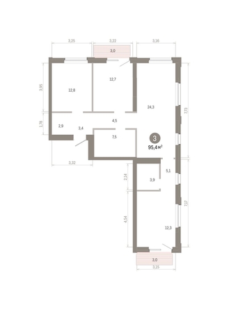 
  Продается 3-комн. квартира 95.41 м², в ЖК Город на озере. Фото 1.