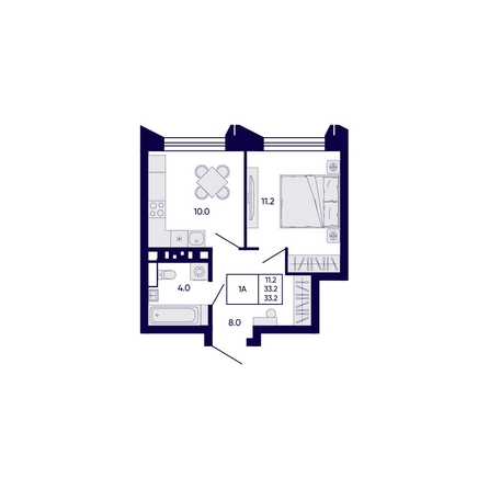 
  Продается 1-комн. квартира 33.2 м², в ЖК Цитатум. Фото 1.