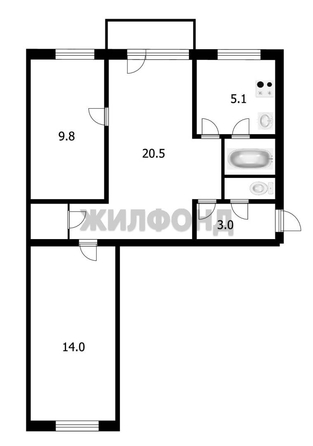 
  Продается 3-комн. квартира 55.8 м². Фото 13.