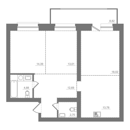
  Продается 2-комн. квартира 88.29 м², в ЖК Спектр, дом 9. Фото 2.