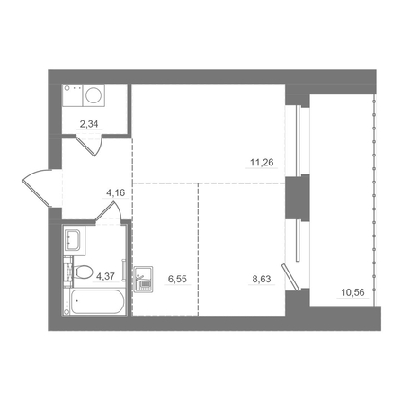 
  Продается студия 47.87 м², в ЖК Спектр, дом 10. Фото 2.