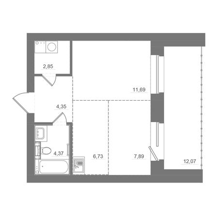 
  Продается студия 49.96 м², в ЖК Спектр, дом 10. Фото 2.