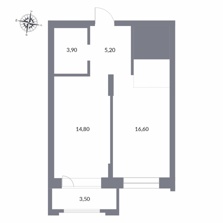 
  Продается 2-комн. квартира 44 м², в ЖК Державина, 50. Фото 1.