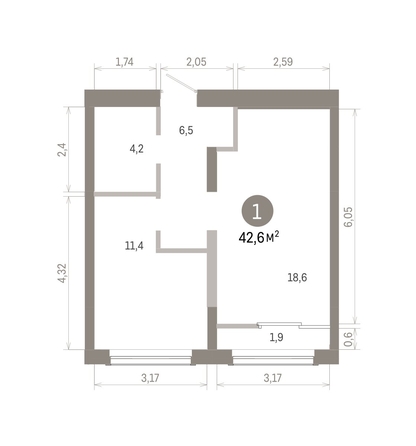 
  Продается 1-комн. квартира 42.62 м², в ЖК Европейский берег, дом 46. Фото 1.