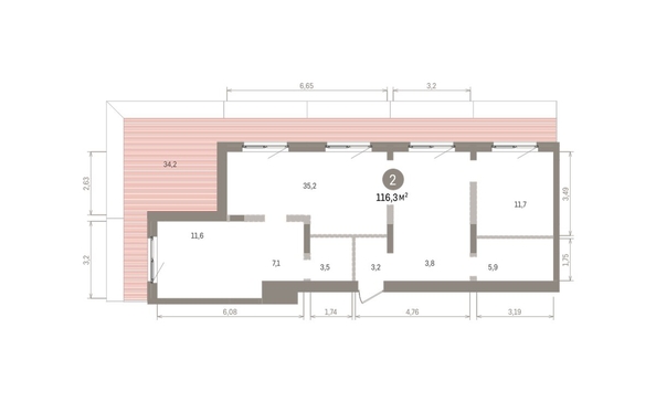 
  Продается 2-комн. квартира 116.25 м², в ЖК Европейский берег, дом 32. Фото 1.