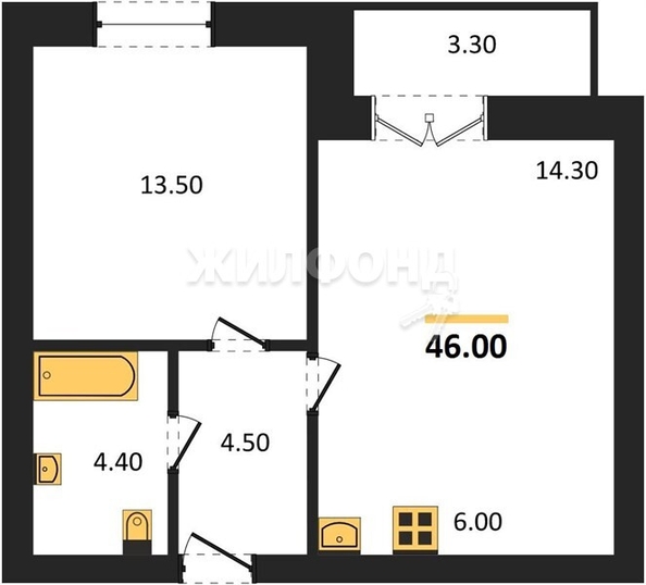 
   Продам 1-комнатную, 46 м², Promenade (Променад), дом 1

. Фото 1.