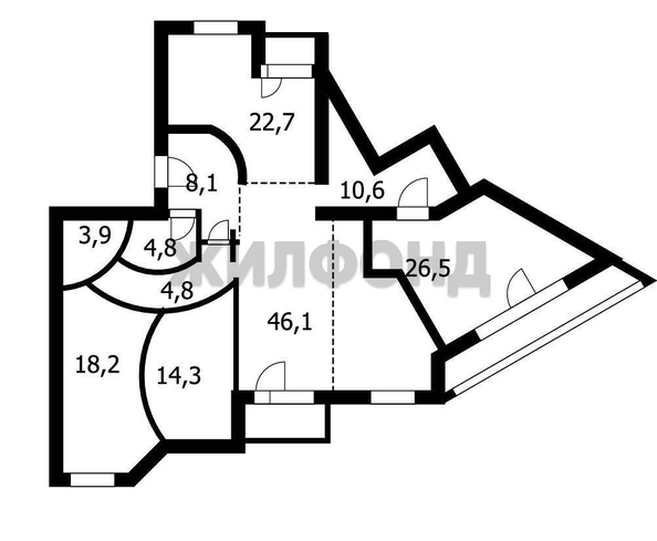 
  Продается 3-комн. квартира, 167 м², Краснообск, д. 219
. Фото 30.