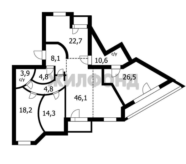 
  Продается 3-комн. квартира, 167 м², Краснообск, д. 219
. Фото 31.