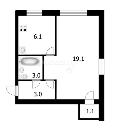 
   Продам 1-комнатную, 32.3 м², Богдана Хмельницкого ул, 65

. Фото 3.