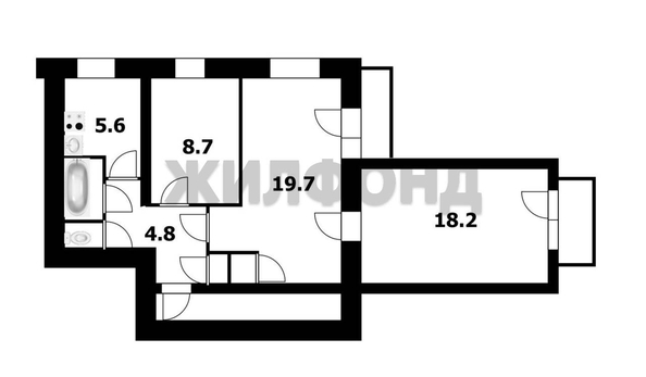 
   Продам 3-комнатную, 63.3 м², Новая Заря ул, 25/1

. Фото 15.