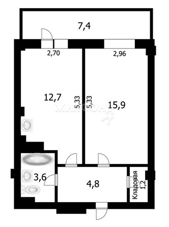 
   Продам 1-комнатную, 38.2 м², Горский мкр, 8

. Фото 15.