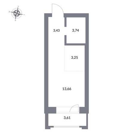 
   Продам студию, 24.08 м², Державина ул, 50

. Фото 1.