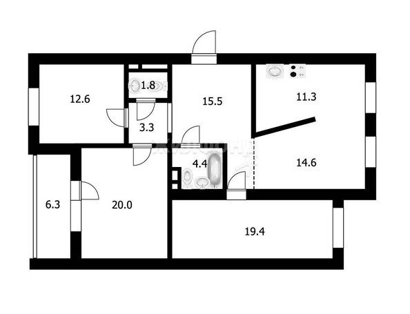 
   Продам 4-комнатную, 102.1 м², 2-й (4 мкр.) кв-л, 226

. Фото 29.