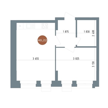 
   Продам 2-комнатную, 40.22 м², 19/56 Кварталы Телецентра, сек 6

. Фото 1.