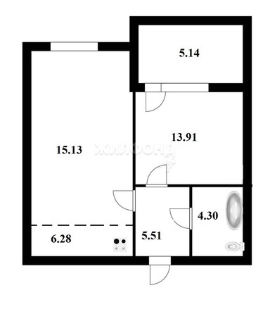 
   Продам 2-комнатную, 47.7 м², 3 мкр, 12а

. Фото 5.