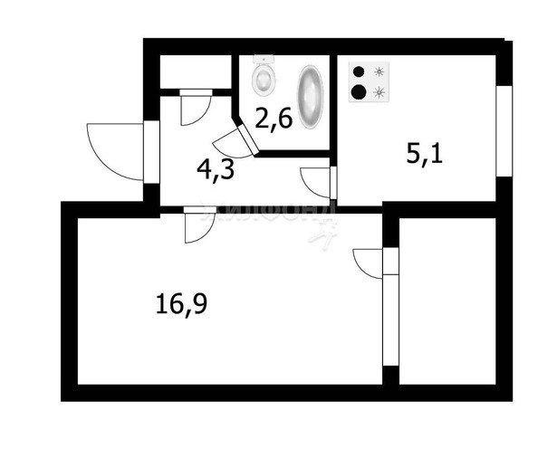 
   Продам 1-комнатную, 29.2 м², Бориса Богаткова ул, 194/2

. Фото 6.