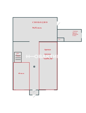 
   Сдам помещение свободного назначения, 40 м², Советов ул, 97А/5

. Фото 3.