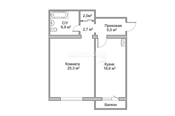 
   Продам 2-комнатную, 58.5 м², Виталия Потылицына ул, 3

. Фото 29.