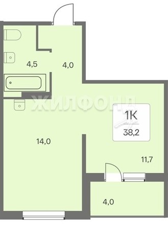 
   Продам 1-комнатную, 38.2 м², Эко-квартал на Кедровой, дом 3 сек 1

. Фото 1.