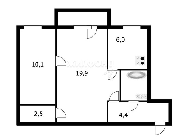 
   Продам 2-комнатную, 46 м², Римского-Корсакова ул, 7/1

. Фото 1.