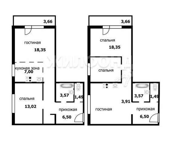 
   Продам 2-комнатную, 55.3 м², Николая Сотникова ул, 9

. Фото 9.