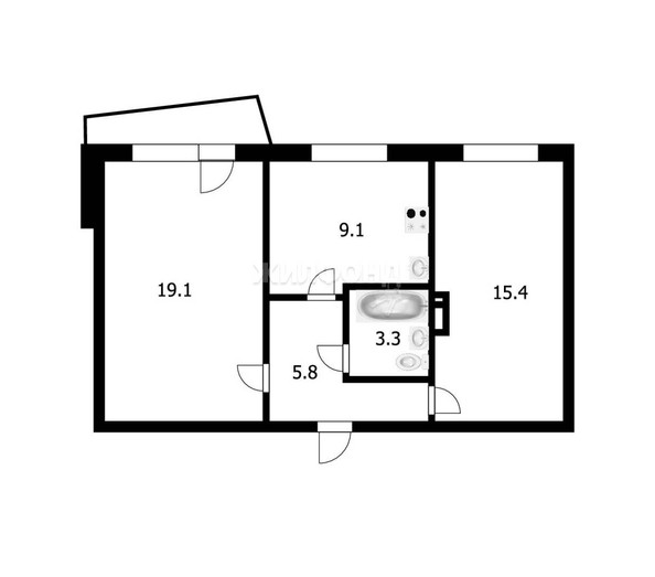 
   Продам 2-комнатную, 52.7 м², Ветлужская ул, 30

. Фото 8.