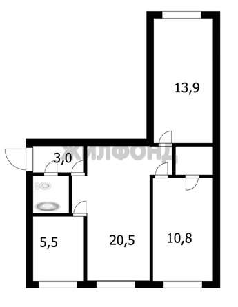 
   Продам 3-комнатную, 58.4 м², Есенина ул, 47

. Фото 7.