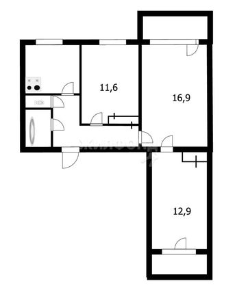 
   Продам 3-комнатную, 59.8 м², Гусинобродское ш, 11

. Фото 2.