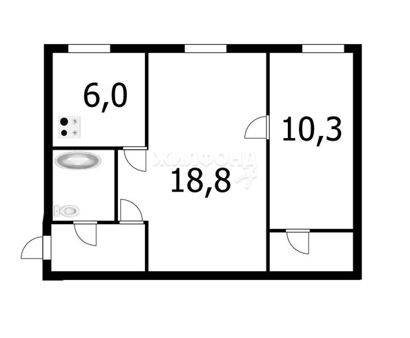 
   Продам 2-комнатную, 43.6 м², Театральная ул, 40

. Фото 11.