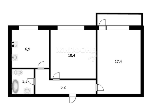 
   Продам 2-комнатную, 43.7 м², 9-й Гвардейской Дивизии ул, 15

. Фото 15.