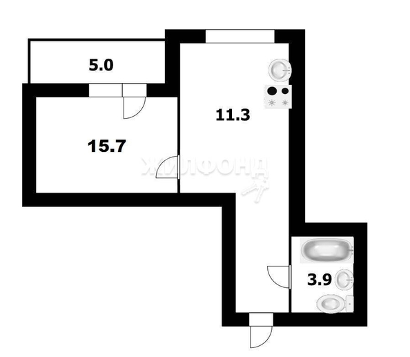 
   Продам 1-комнатную, 36.2 м², 1-я Шоссейная ул, 62

. Фото 1.