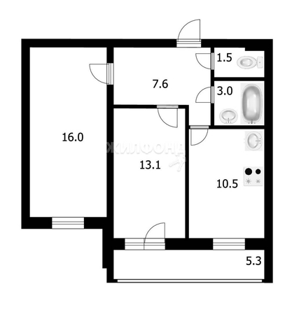 
   Продам 2-комнатную, 51.7 м², Романтиков ул, 4

. Фото 16.