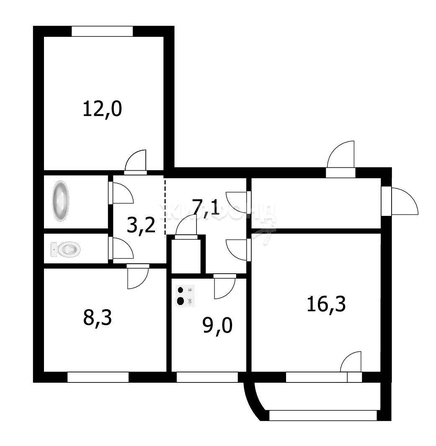 
   Продам 3-комнатную, 61.3 м², Лазурная ул, 14

. Фото 1.